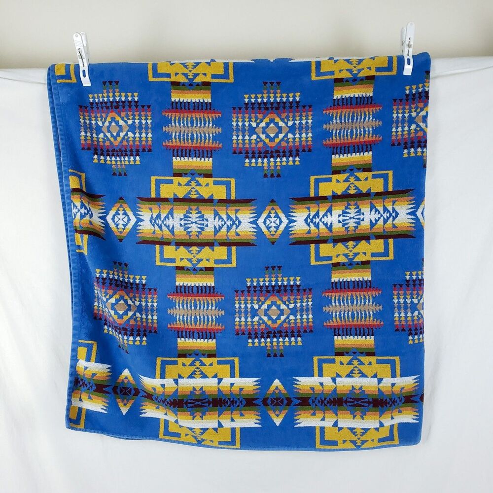 Pendleton Beach Towel Chief Joseph Southwestern Aztec Blue 65" x 37"